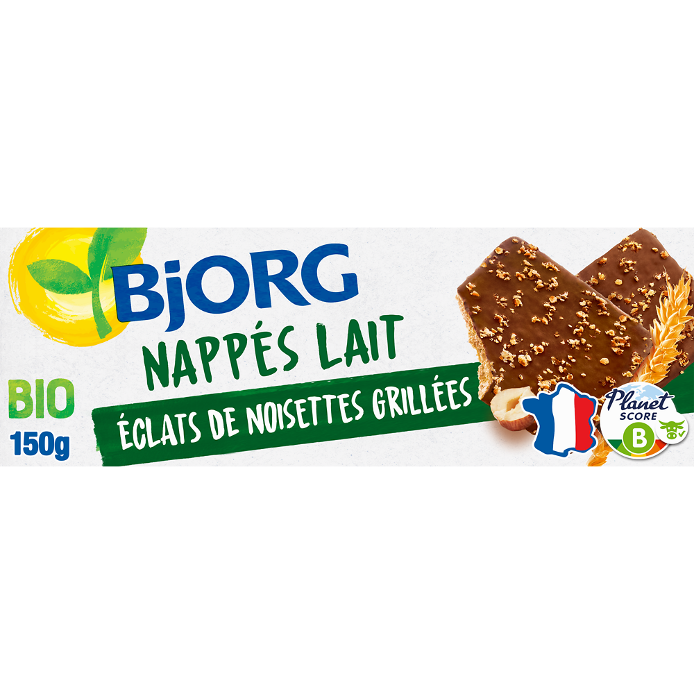 Biscuits nappés chocolat lait bio BJORG, 150g