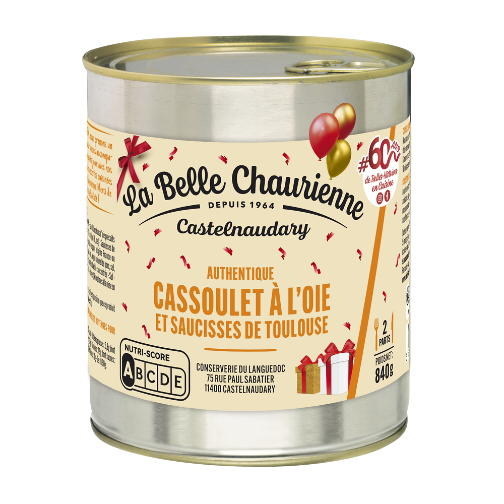 Cassoulet au confit d'oie LA BELLE CHAURIENNE, Boîte de 840g