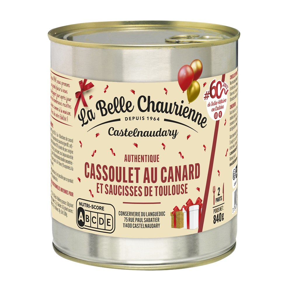 Cassoulet au canard LA BELLE CHAURIENNE, Boîte de 840g