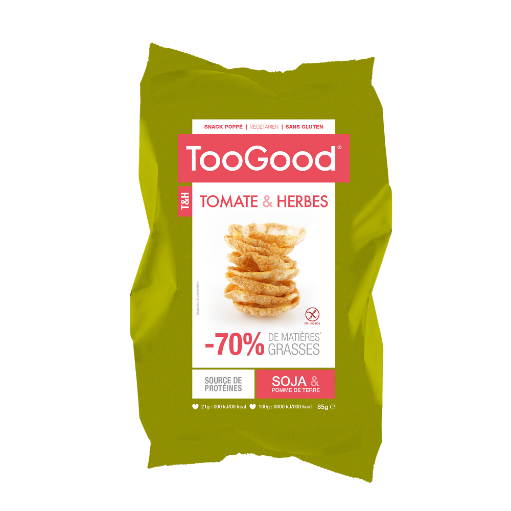 Gâteau apéritif Snack soja tomate et herbes TOOGOOD, 85g