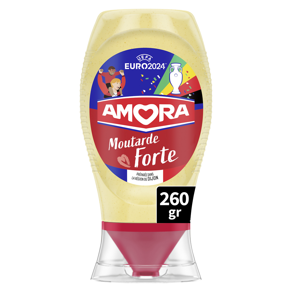 Moutarde forte AMORA, flacon souple de 265g