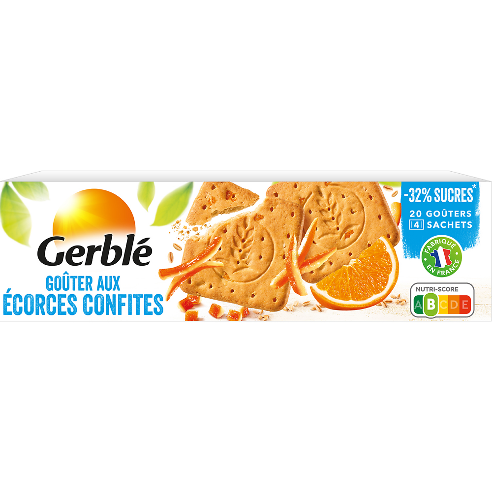 Biscuits goûter écorces confites GERBLE -   - 4x5,  360g