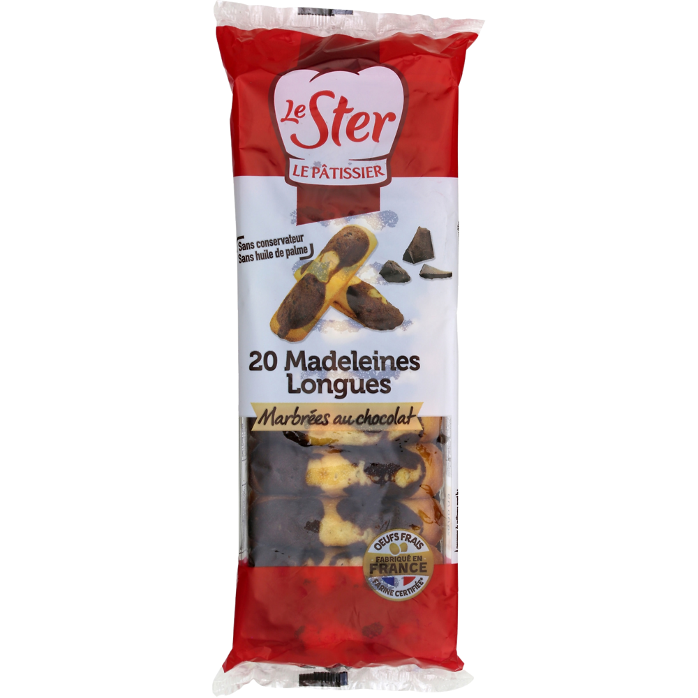 Madeleines longues marbrées au chocolat LE STER  x20 - 250g