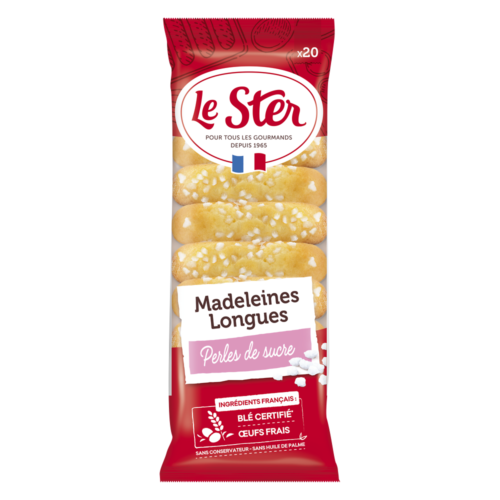 Madeleines longues pépites de sucre LE STER  x20 - 250g