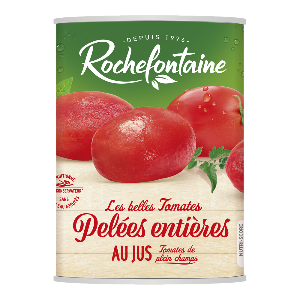 Tomates pelées ROCHEFONTAINE boîte 4/4 480g