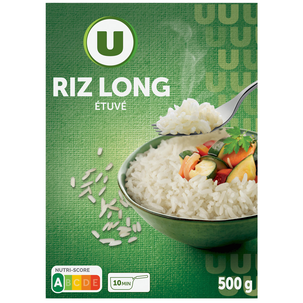 U Riz long étuvé 10 minutes vrac  étui de 500g