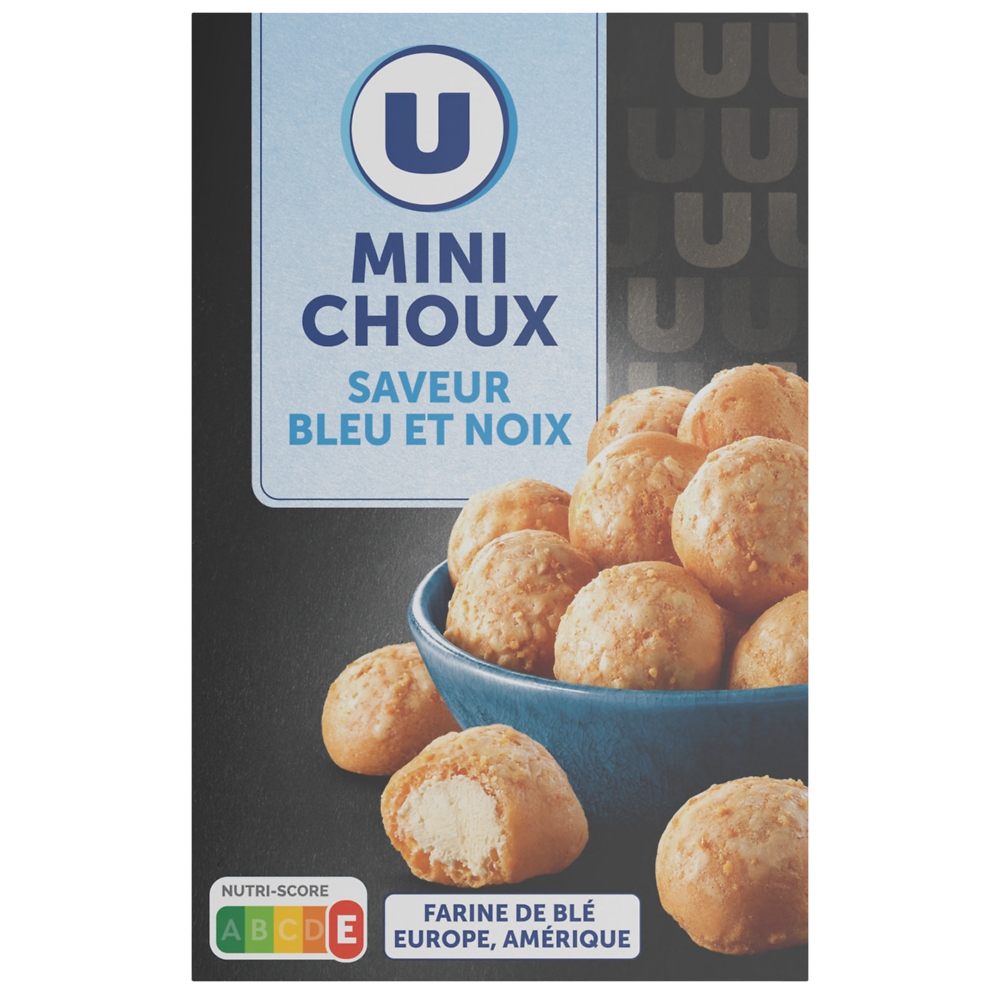 U Mini choux saveur bleu et noix  60g