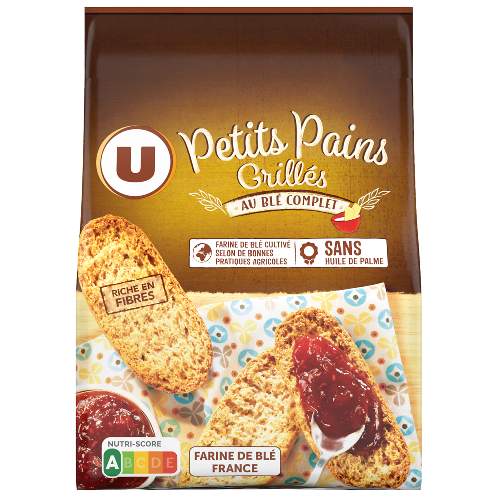 U Petits pains grillés au blé complet - 225g