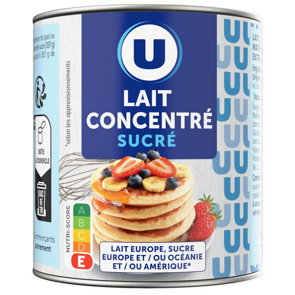 U Lait concentré sucré - Boîte 397g