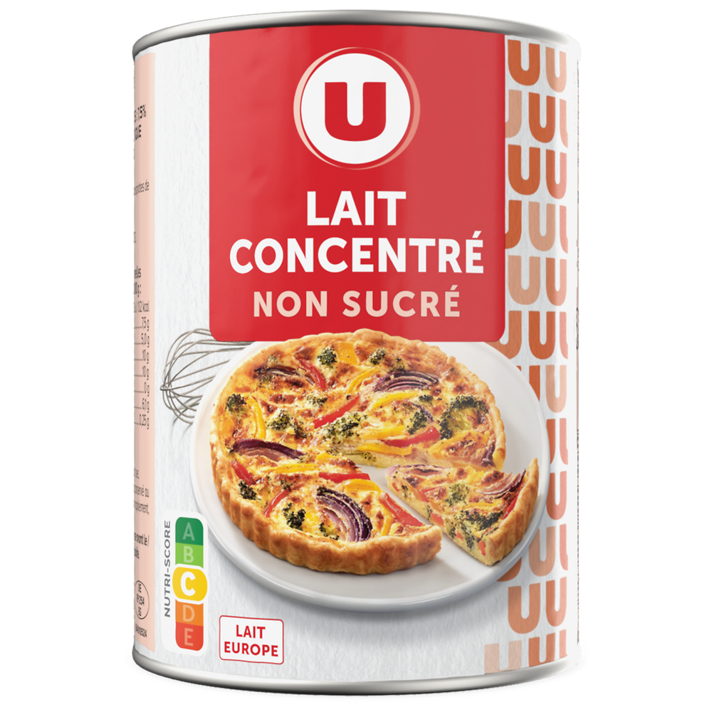 U Lait concentré non sucré  7,5%MG, 410g