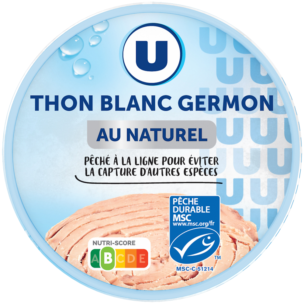 U Thon blanc au naturel  boite de 112g