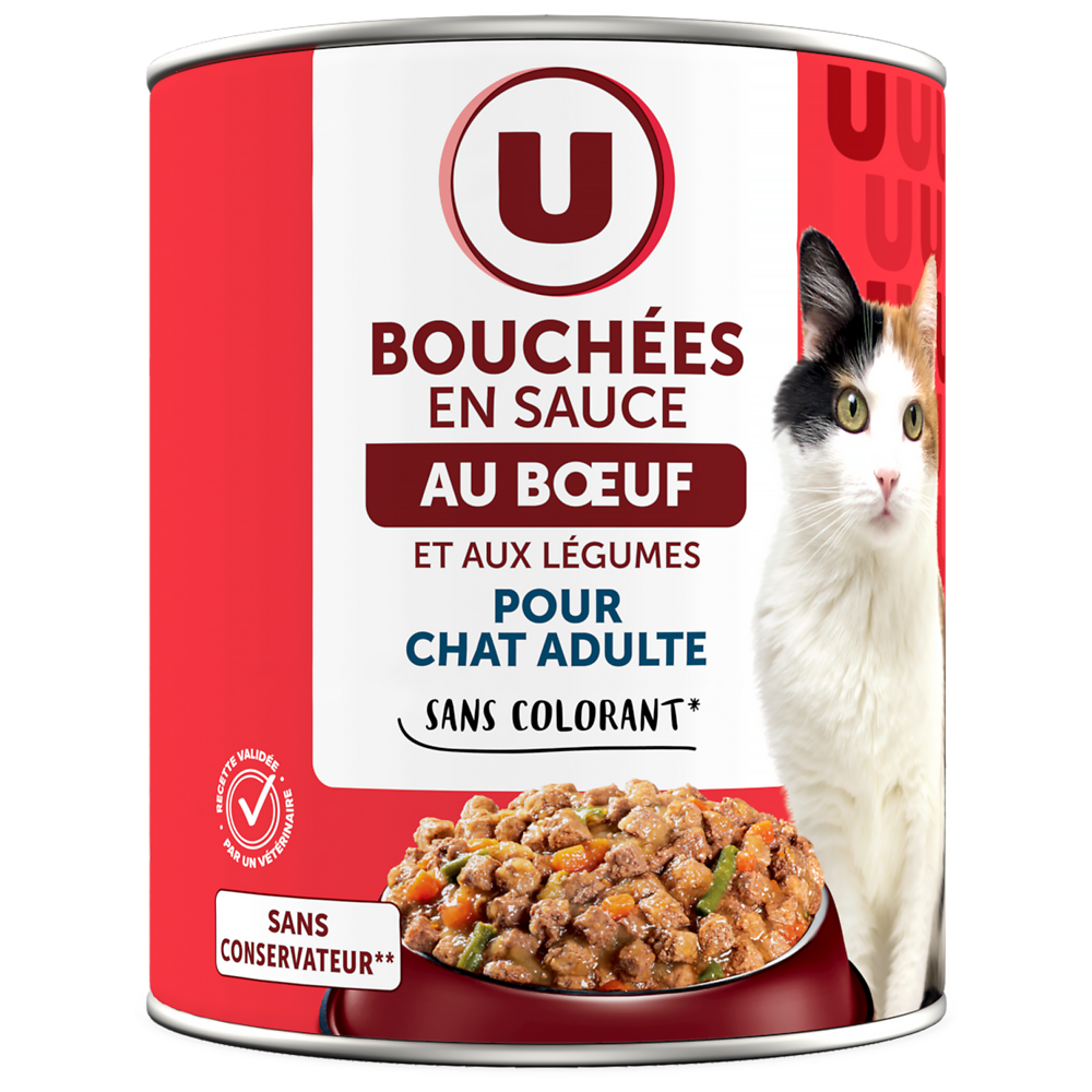 U Boîte pour chat Bouchées au boeuf en sauce - 820g