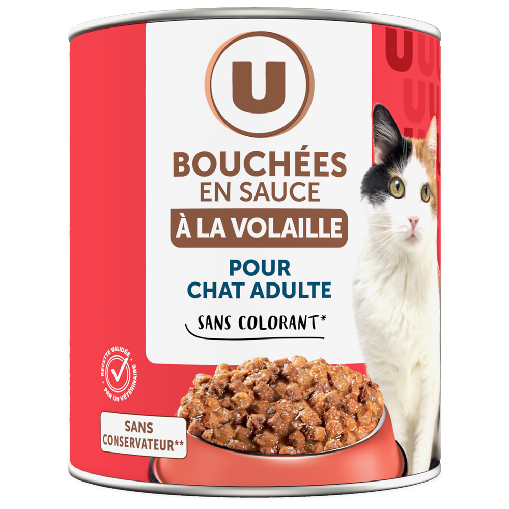 U Boîte pour chat Bouchées à la volaille & aux légumes en sauce - 820g