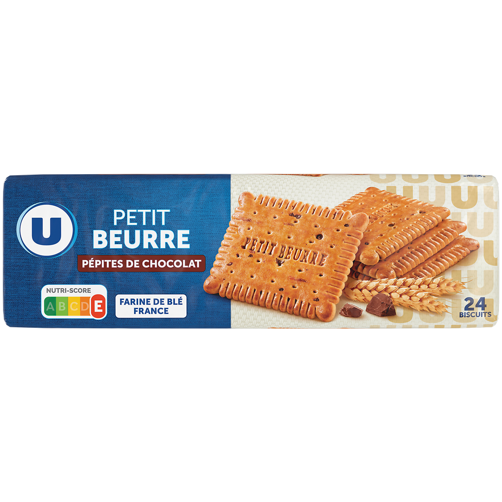 U Petit Beurre aux pépites de chocolat  paquet de 200g