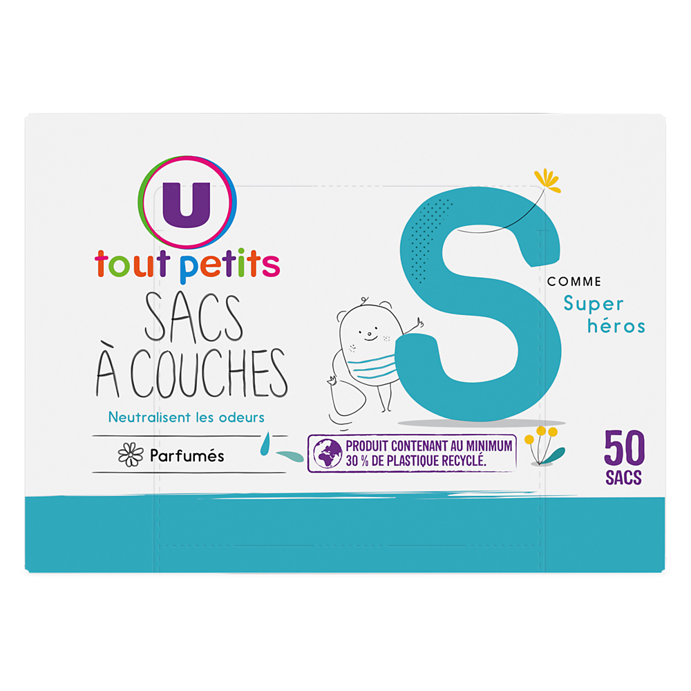 U TOUT PETITS Sacs à couches parfumés - x50