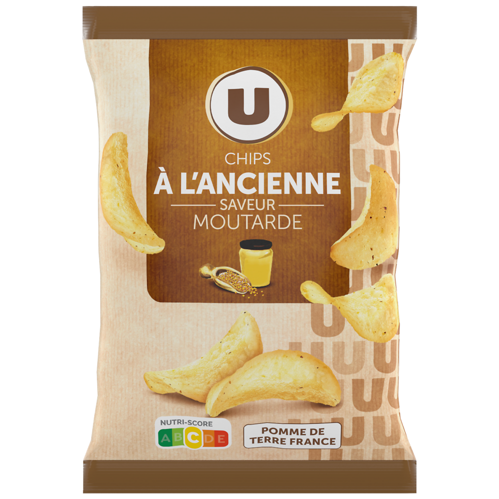 U Chips à l'ancienne saveur moutarde  paquet de 135g