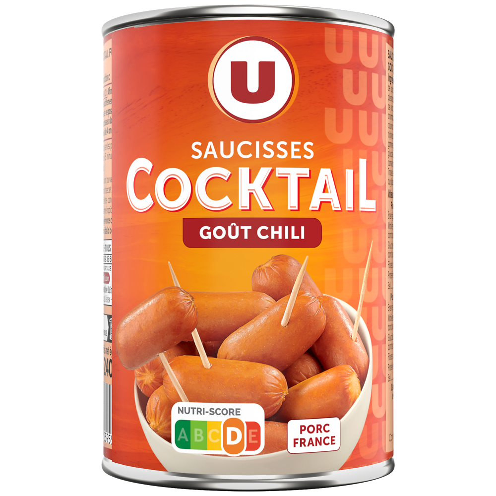 U Saucisses cocktail chili  boîte de 1/2, 240g