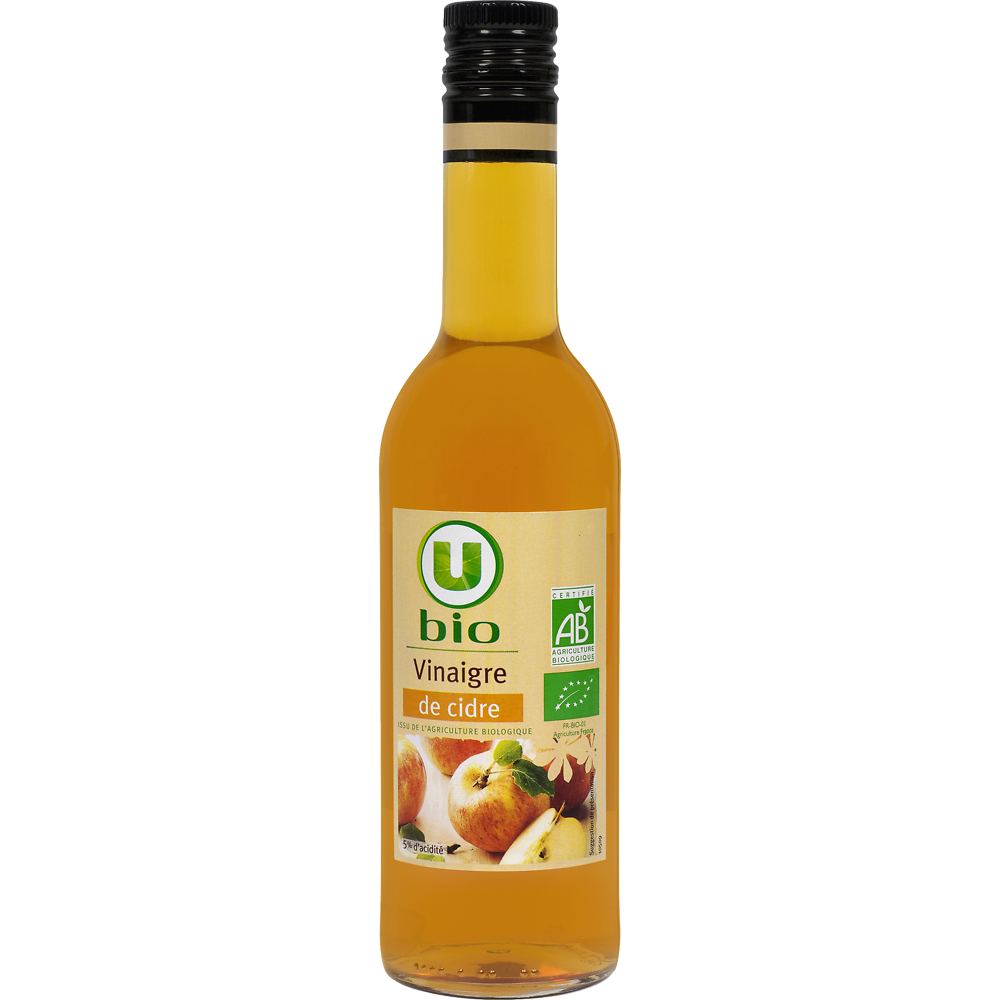 U BIO Vinaigre de cidre  bouteille en verre de 50cl