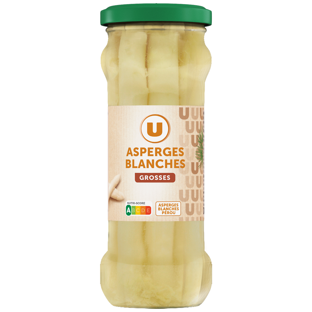 U Asperges blanches grosses  - Bocal de 205g net égoutté