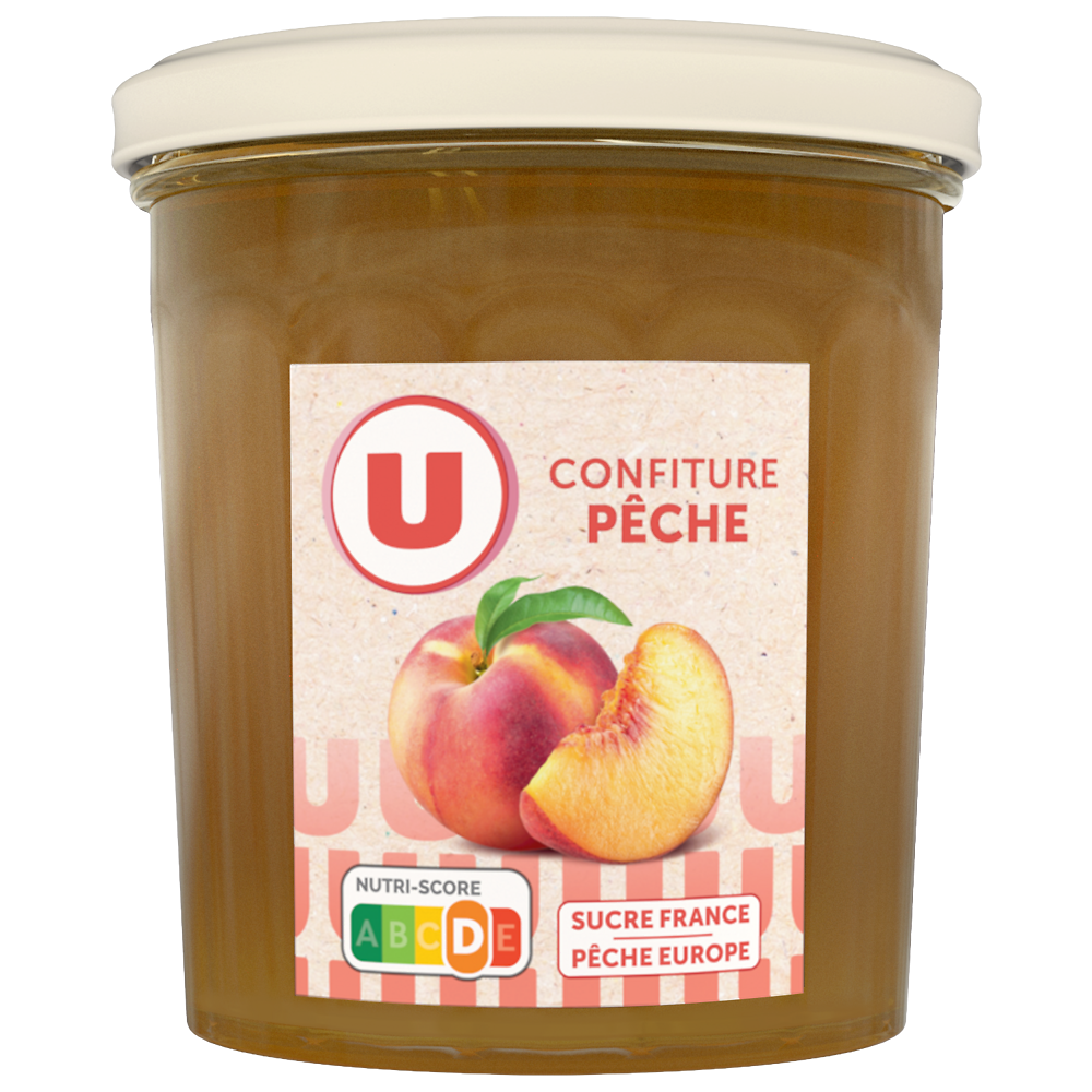 U Confiture de pêche 50% de fruits  pot de 370g