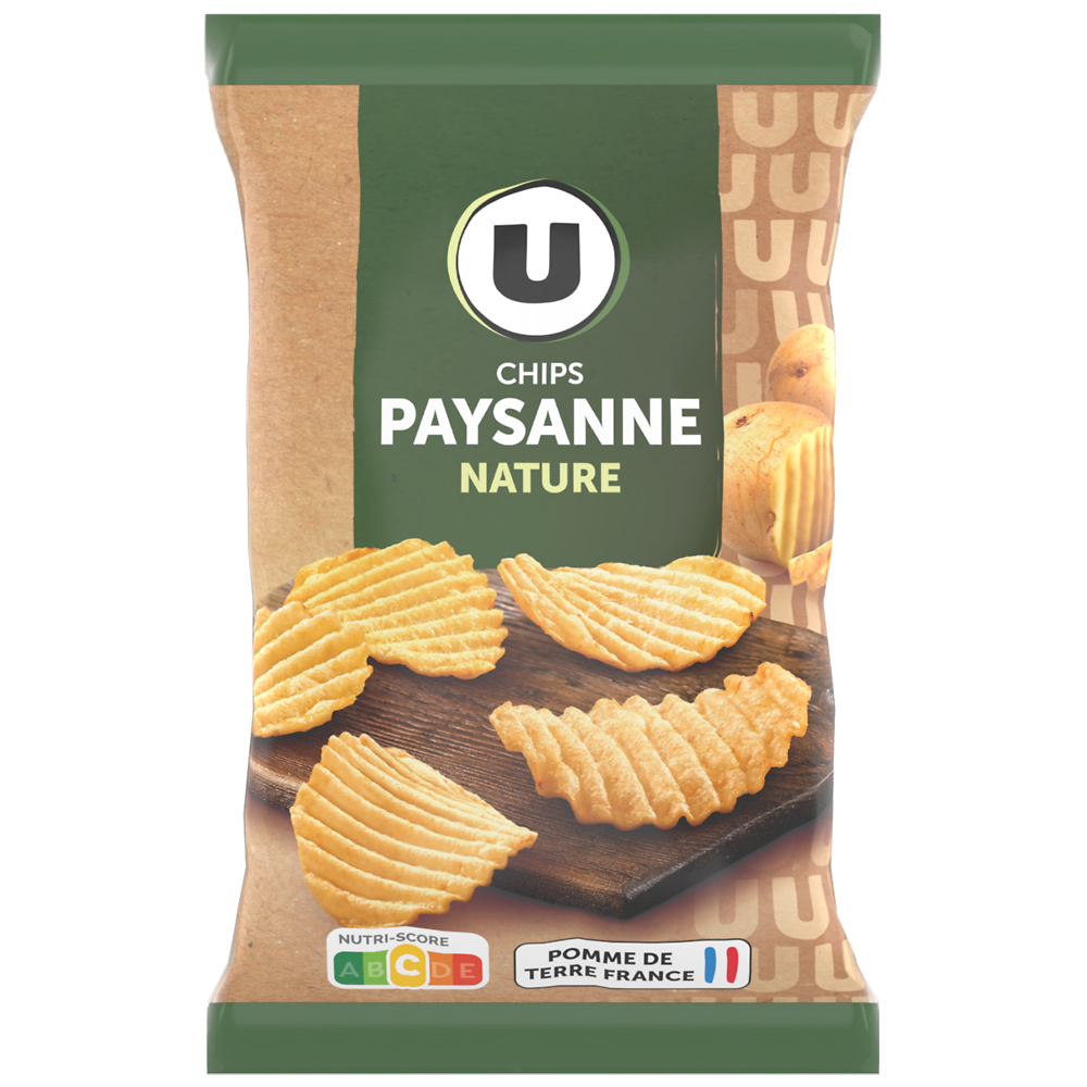 U Chips paysanne nature  paquet de 150g