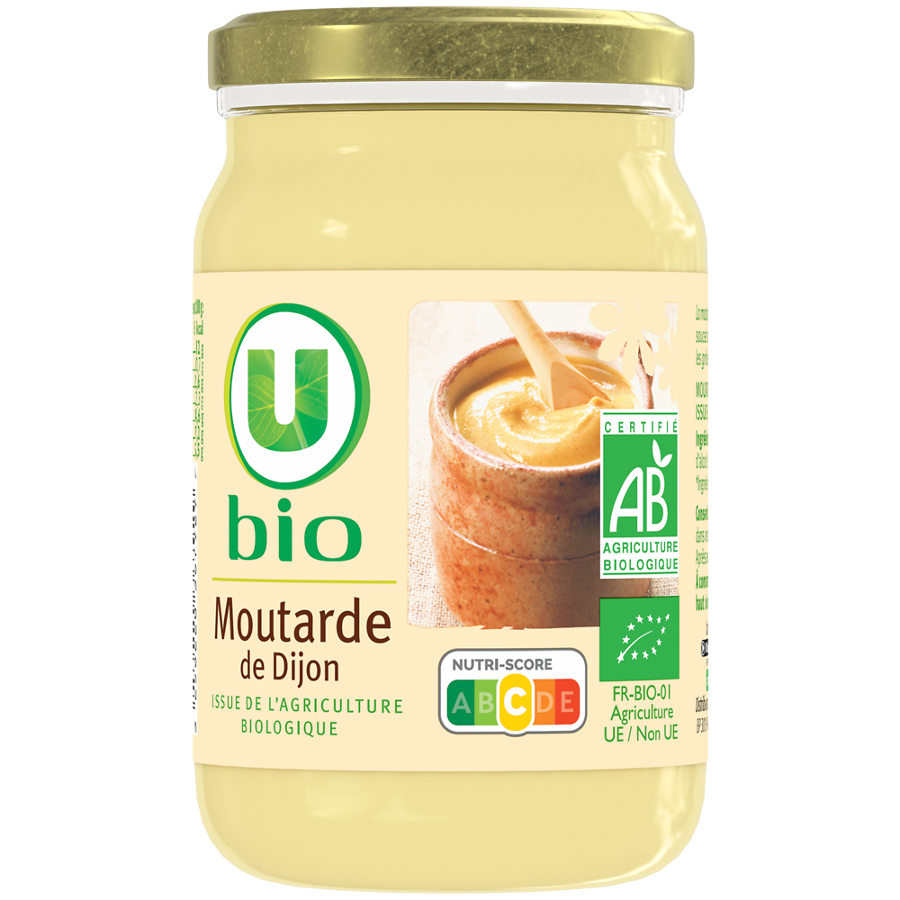 U BIO Moutarde de Dijon  pot en verre de 200g