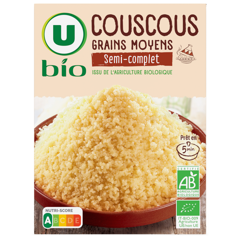 U BIO Couscous semi-complet  boîte de 500g