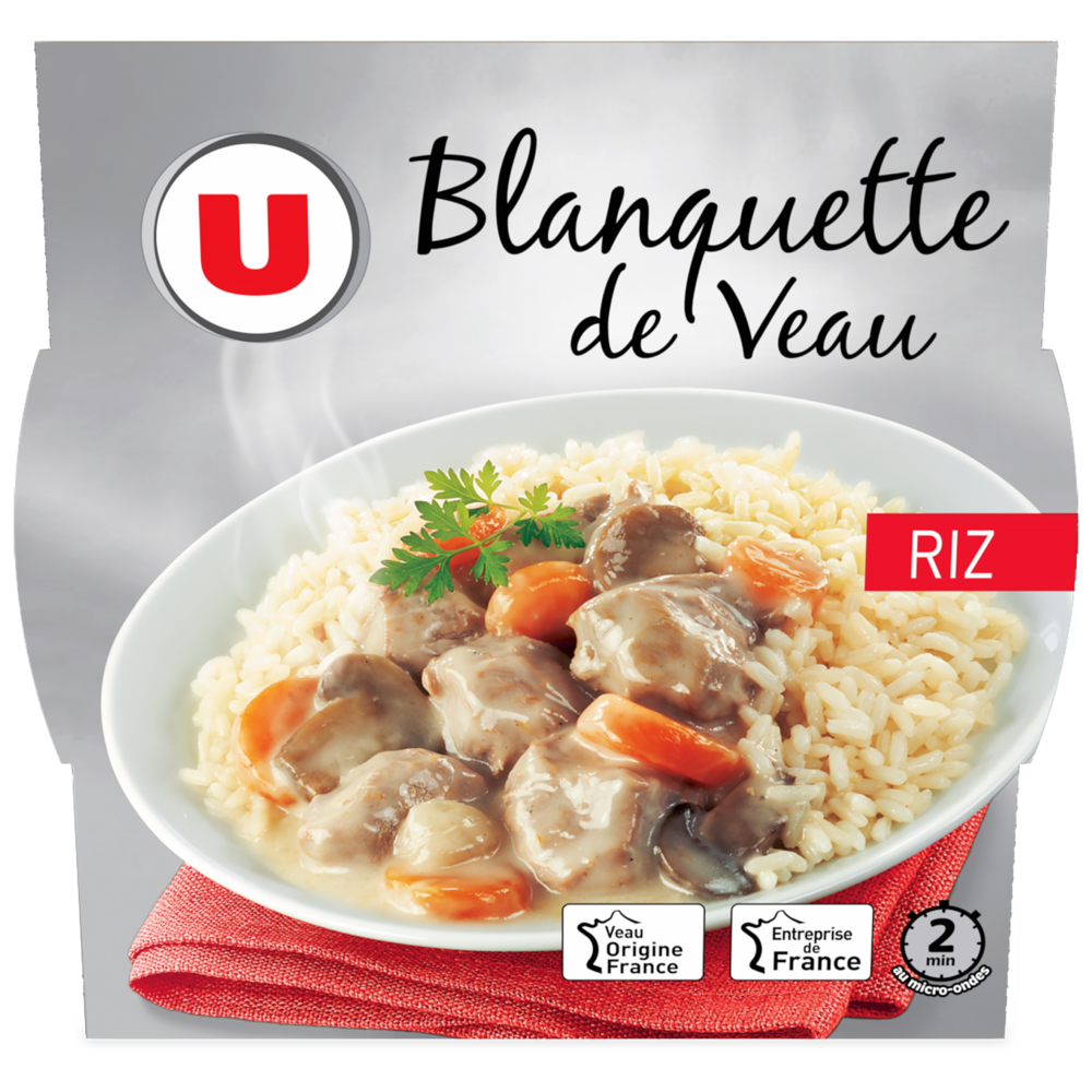 U Blanquette de veau  barquette micro-ondable de 300g