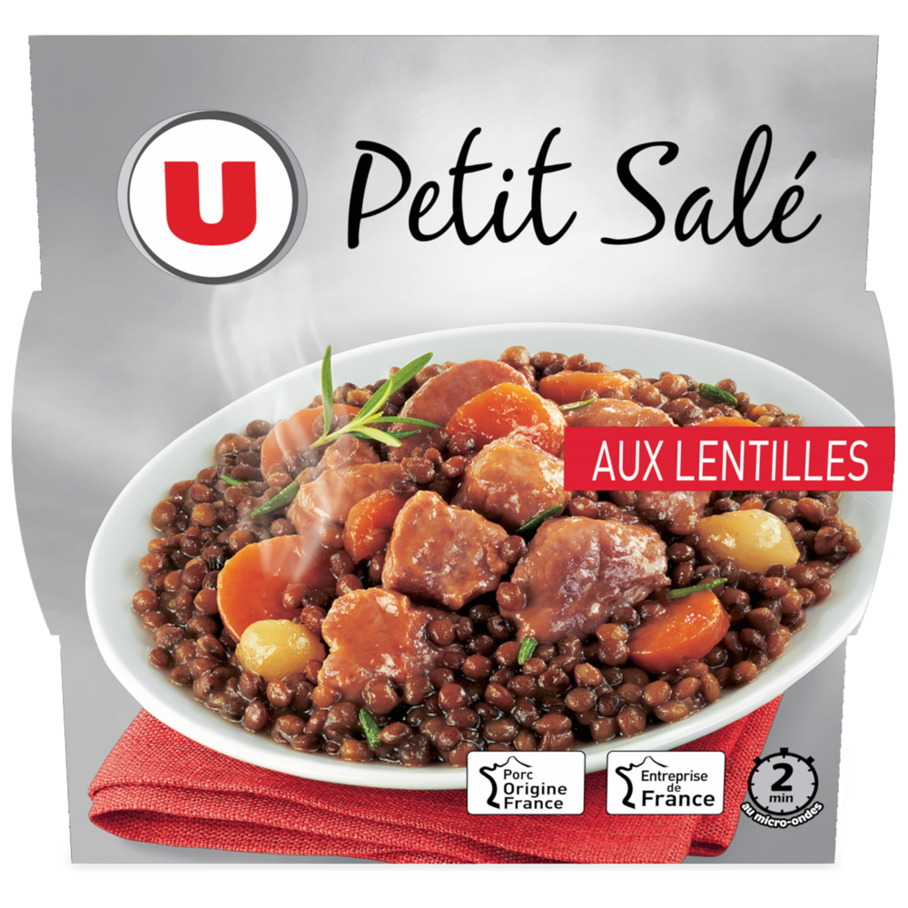 U Petit salé aux lentilles  barquette micro-ondable de 300g