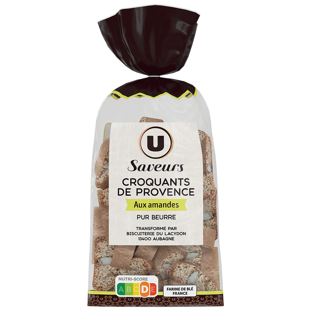 U SAVEURS Biscuits Croquants de Provence aux amandes pur beurre - 300g