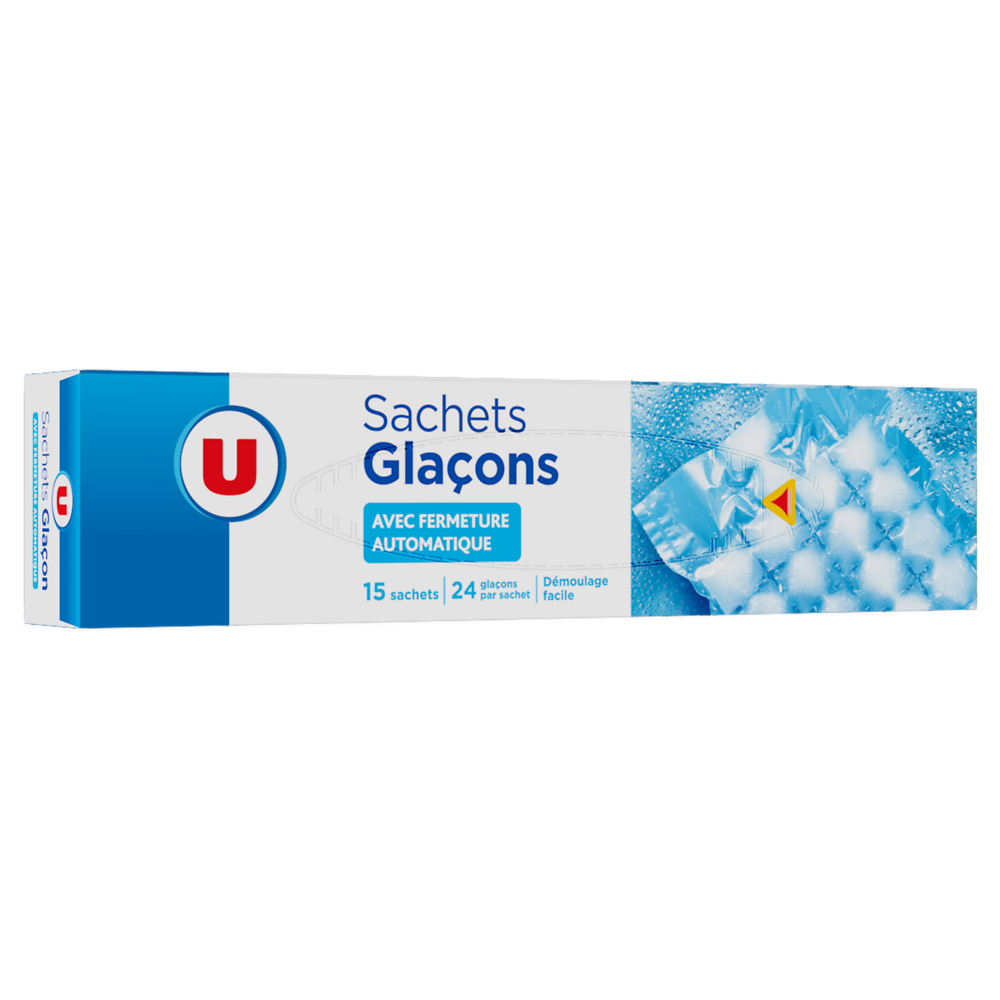 U Sachets à glaçons  15 sachets de 24 glaçons