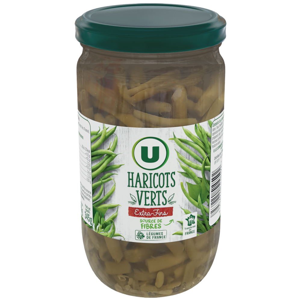 U Haricots verts extra-fins  - Bocal de 345g net égoutté