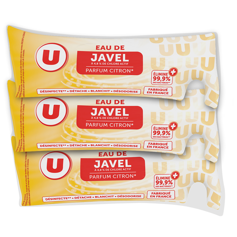 U Eau de javel parfum citron  3x250ml