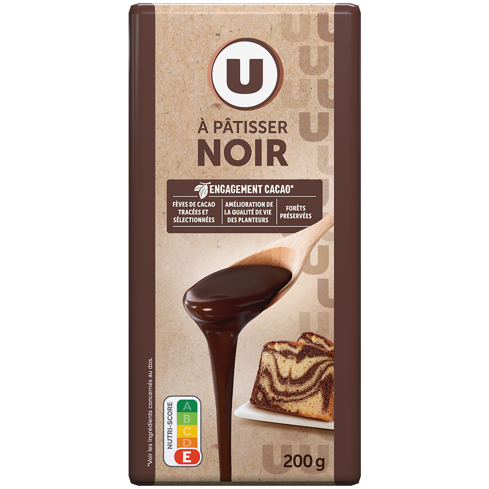 U Chocolat noir à pâtisser  Tablette de 200g