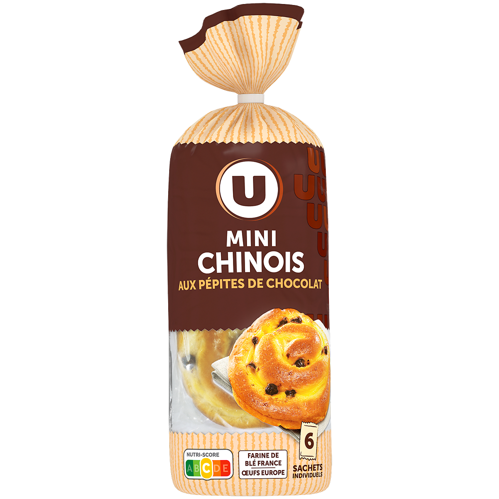 U Mini chinois aux pépites de chocolat  x6  -  300g