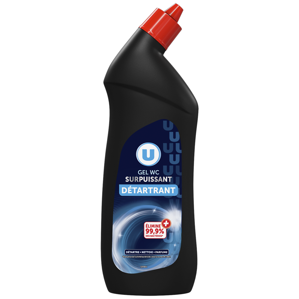 U Gel wc surpuissant détartrant 5 en 1  bouteille de 750ml