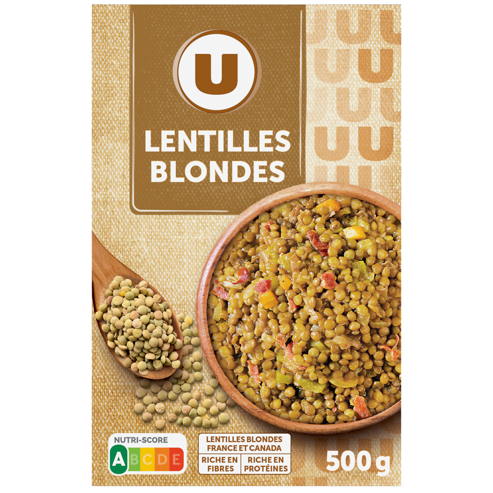 U Lentille blondes, étui de 500g