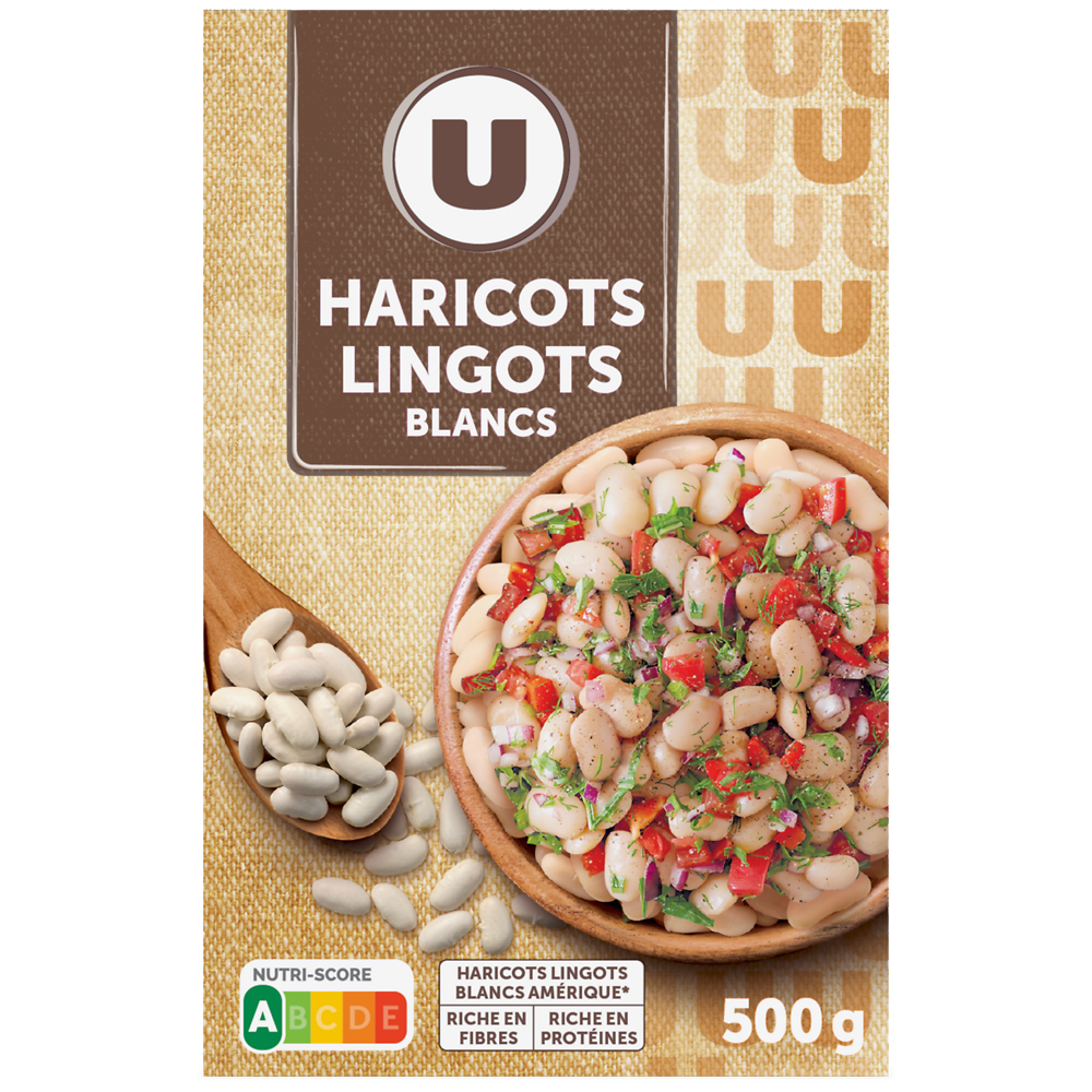 U Haricots lingot blanc , étui de 500g