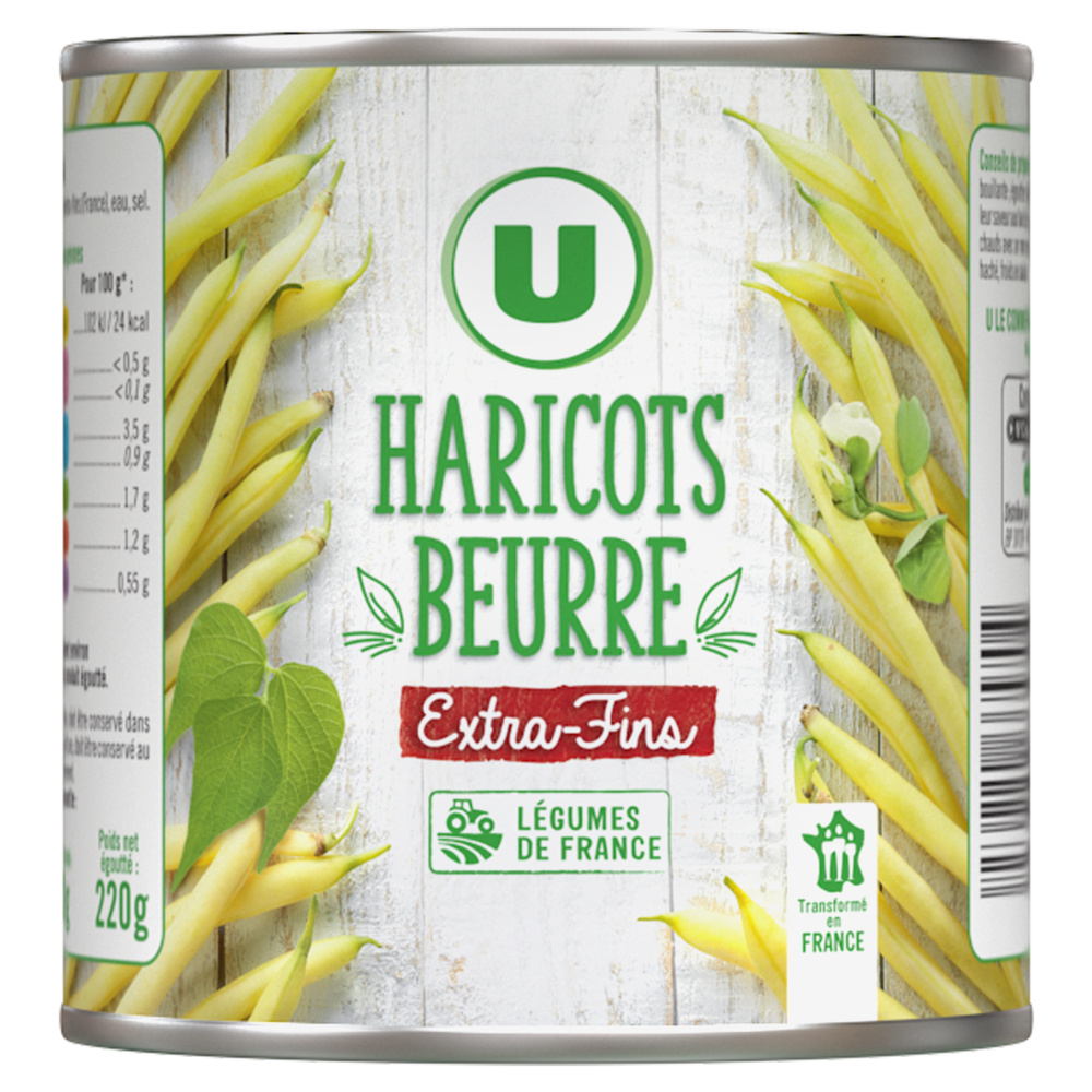 U Haricots beurre extra fins  boite de 220g