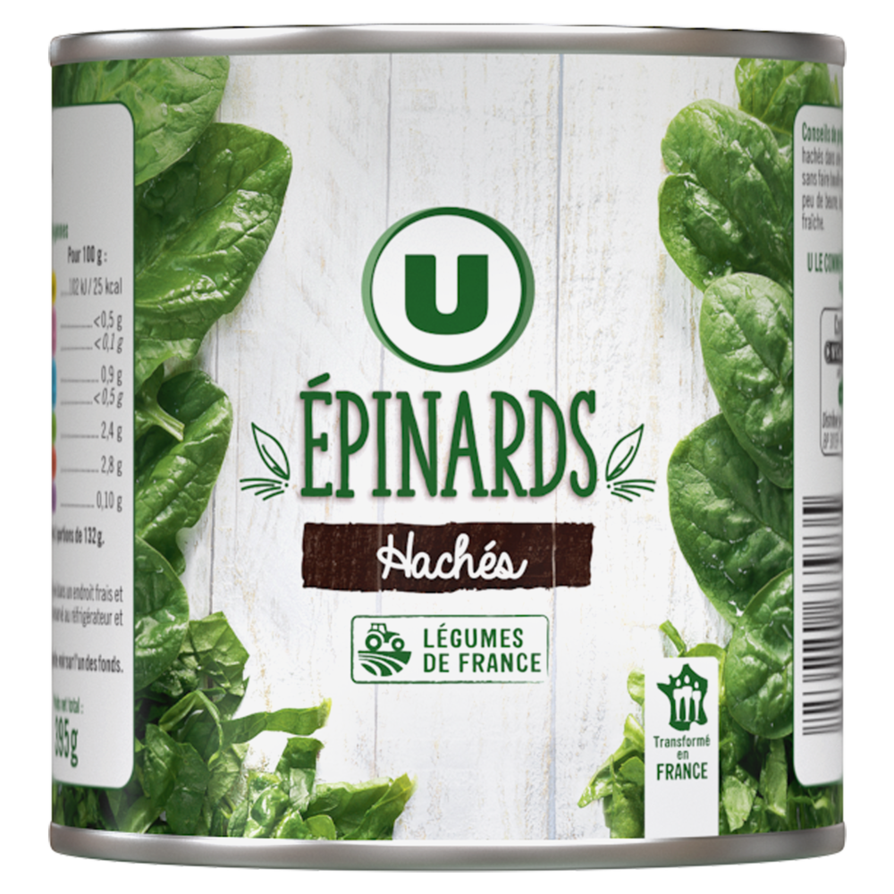 U Epinards hachés - Boîte de 395g