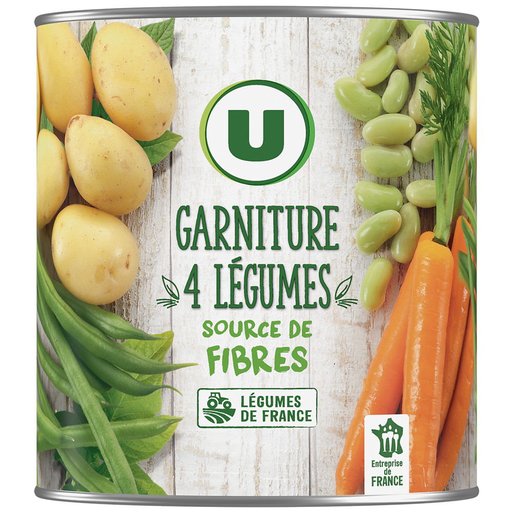 U Légumes Garniture recette 4 légumes - Boîte 510g