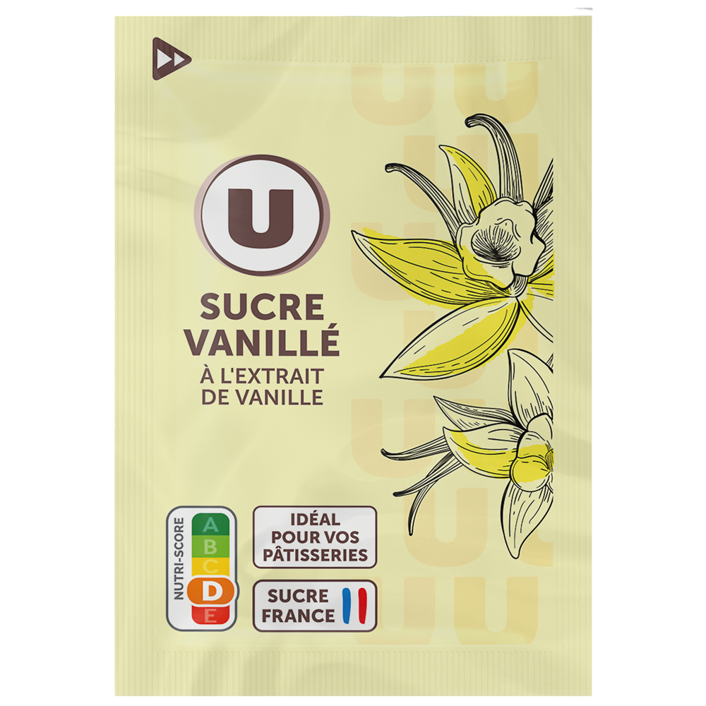 U Sucre vanillé  étui de 10 sachets  -  7,5g