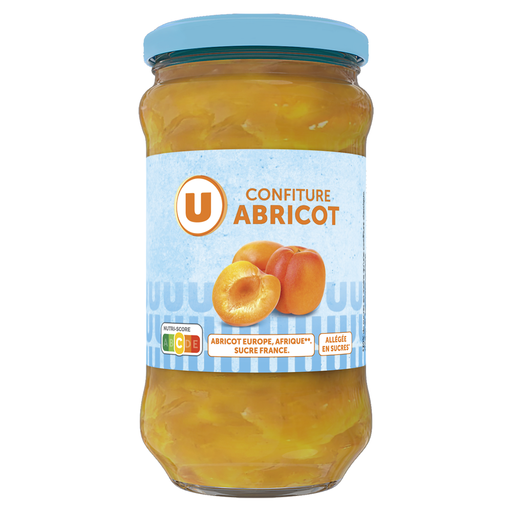 U Confiture d'abricot allégée  pot de 335g