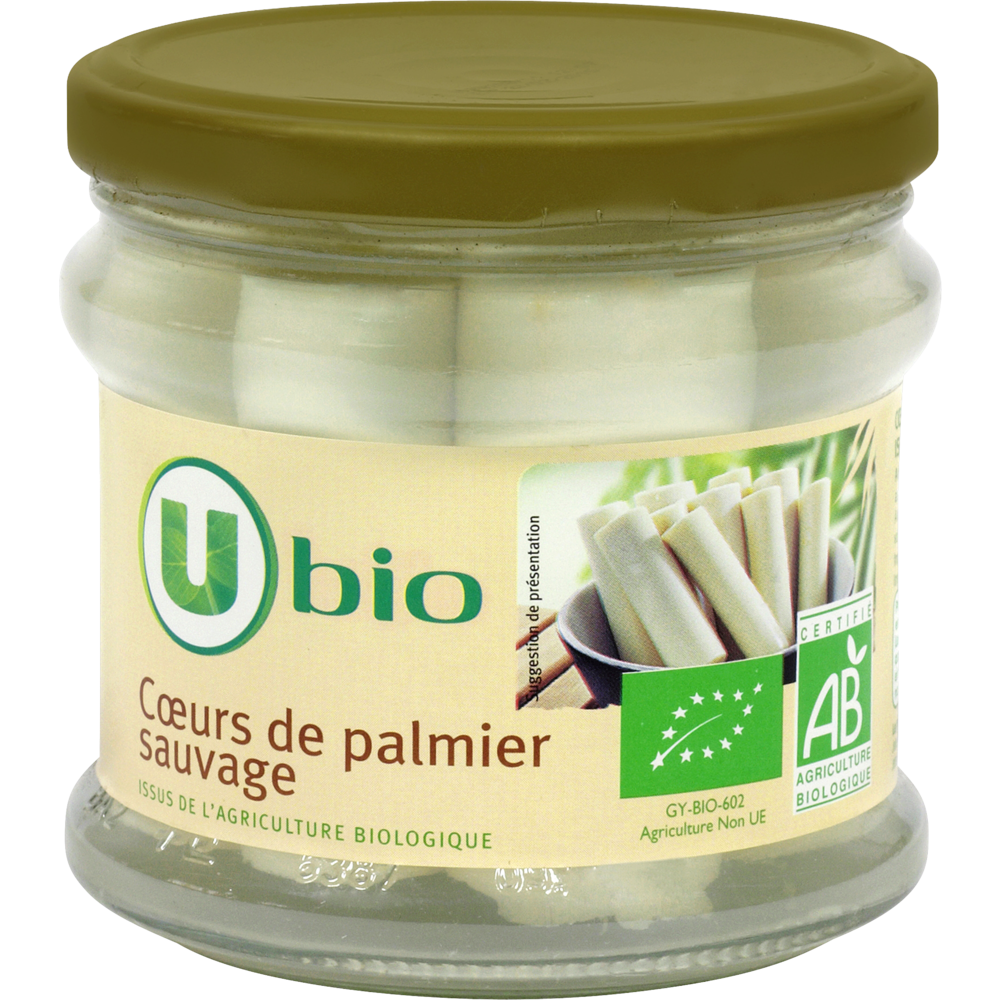 U BIO Coeurs de palmier sauvage - Bocal 250g