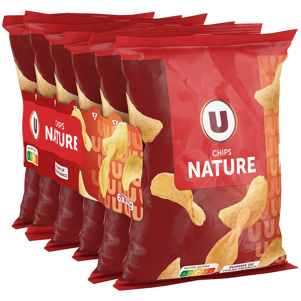 U Chips nature multipack  6x30g easypack