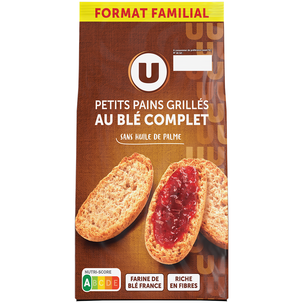 U Petits pains grillés au blé complet  400g