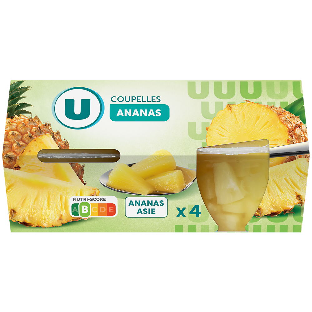 U Coupelle de fruits à l'ananas  x4  -  260g