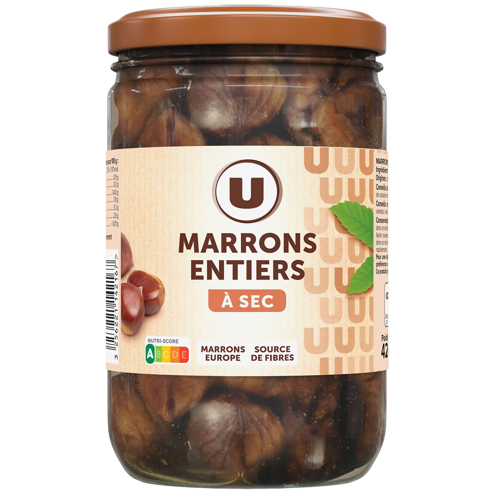 U Marrons entiers à sec - Bocal 420g