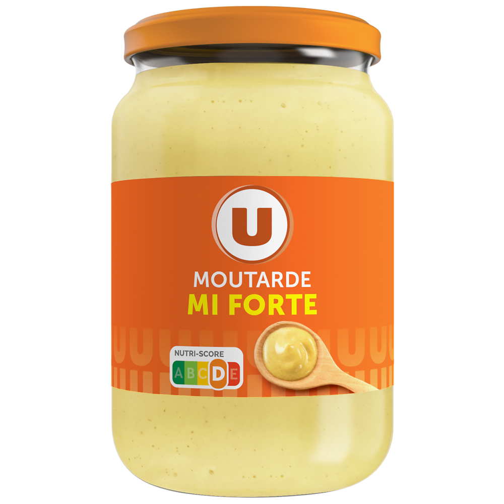 U Moutarde mi-forte  bocal atlas de 37cl, 350g