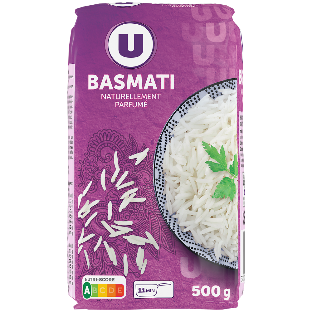 U Riz long basmati  paquet aluminisé de 500g